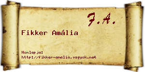 Fikker Amália névjegykártya